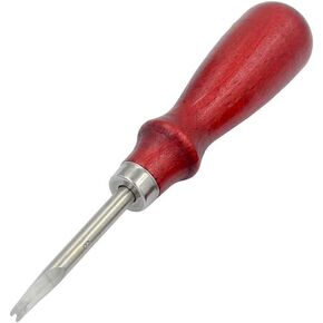 Leather Edge Burnisher 0.8mm Leather Edge Bevelers High Carbon Steel Edge Skiving Leather Craft Cutting Leather Tools with Wooden Handle