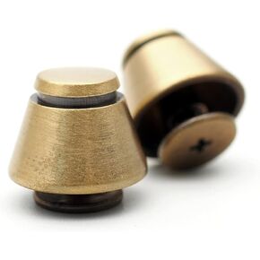 CRAFTMEMORE 14mm Purse Feet Screw Back Studs Decorative Cone Rivet for Bags Leathercraft 6 Pack N109 (Brushed Brass)