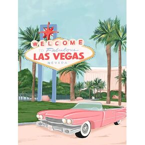 LIULIMI DIY 5D World Landscape Diamond Painting Kit, Las Vegas Diamond Art, Diamond Painting Kits, Round Diamond Art Full Diamond Cartoon Style 12 X 16 in (Las Vegas) in Kuwait