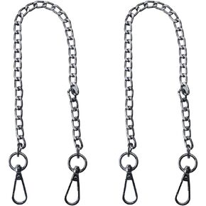 Sowaka 2 Pcs Metal Bag Chain Strap 15.7 Inch Long Purse Strap Extender Bag Handle Accessories Replacement for Wallet Shoulder Bag Purse DIY Crafting Project (Black)