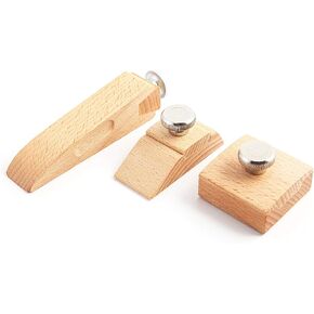 RMISODO 3 Pieces Wooden Sandpaper Block Square Bevel Wedge Sanding Block Natural Handmade Leather Edge Grinding Polishing Tool for DIY Leather Craft in Kuwait