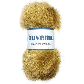Eyelash Dazzle Fun Fur Yarn with Metallic Sparkle 100 Gram (3.53 Ounces) 120 Yards (110 Meters) (Black)