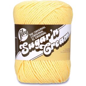 Lily Sugar 'N Cream The Original Solid Yarn, 2.5oz, Medium 4 Gauge, 100% Cotton - Yellow - Machine Wash & Dry