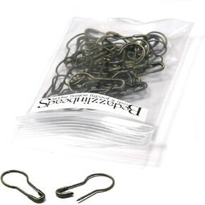 50 Easy to Use Bulb Shaped Safety Pin Bail Findings for Brooches or Necklaces (Antique Bronze) in Kuwait