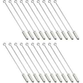 E-outstanding 20-Pack Length 50mm Copper Brooch Metal Stick Pin Long Needle Eye Pin for Lapel Scarf Hat DIY Handmade Jewelry Findings Safety Pins with Stopper, Golden
