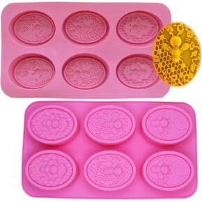 قالب سيليكون على شكل خلية النحل للصابون المضغوط على البارد، قالب بيضاوي منزلي الصنع لصنع كرات الاستحمام الفوارة المصنوعة من الراتنج والشوكولاتة والحلوى والشمع وشمع العسل وحليب الماعز، 2 قالب in Kuwait