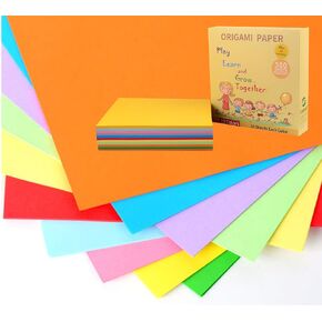 24lb 10 x 10 inch Large Origami Paper - 10 Colored 100 Sheets Double Sided Handmade Folding Paper Square Paper for Kids School DIY and Arts & Crafts