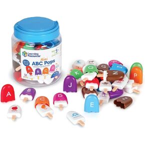 Learning Resources Mini ABC Pops، 52 قطعة، للأعمار من 3 سنوات فما فوق، التعرف على الحروف الأبجدية، ألعاب المهارات الحركية الدقيقة، ألعاب تعليمية للأطفال الصغار، ألعاب مونتيسوري للأطفال