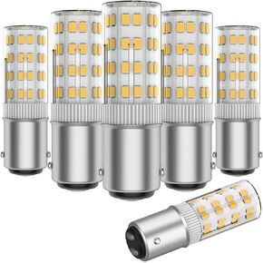 DC Bayonet Base Light Bulb-120 Volts LED Bulb -Soft Daylight-BA15D Equivalent 50 watts Bulb -Re Places T3/T4 Halogen Bulb Warm White 3000K, 5-Pack
