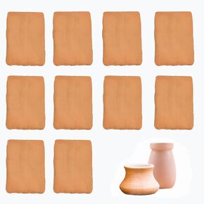 PINVNBY Natural Air Dry Clay, 11 lb Terra Cotta Self Hardening Pottery Earthenware Clay Low Fire Baking Clay Adult Carving Ceramic Art Class DIY Crafts Molding Clay for Sculpting（10 Pcs）