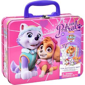 Paw Patrol Coloring and Activity Tin Box, Includes Markers, Stickers, Mess Free Crafts Color Kit in Tin Box, for Toddlers, Boys and Kids
