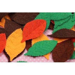YYCRAFT Pack of 80 Padded 2-Faced Satin Velvet Leaf Appliques/Craft