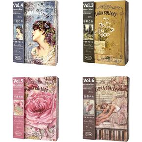 60 PCS Vintage Lace Scrapbook Paper Aesthetic Decorative Papers Scrapbooking Supplies Kit for DIY Journal Journaling Bullet Planners Junk Art Collage Cottagecore Album Frames