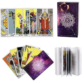 SUNHHX Tarot Cards Set, Holographic Tarot Deck, Classic Tarot Cards with English Instructions Book, Tarot Cards for Beginners in Kuwait