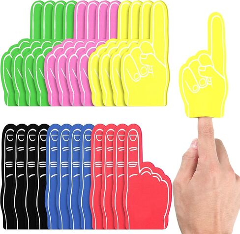 Halloscume 24 Pcs Sports Fan Foam Finger Mini Foam Fingers Hand Sport Themed Birthday Party Supplies Basketball Baseball Football Soccer Team Cheerleader Gifts Sporting Event in Kuwait