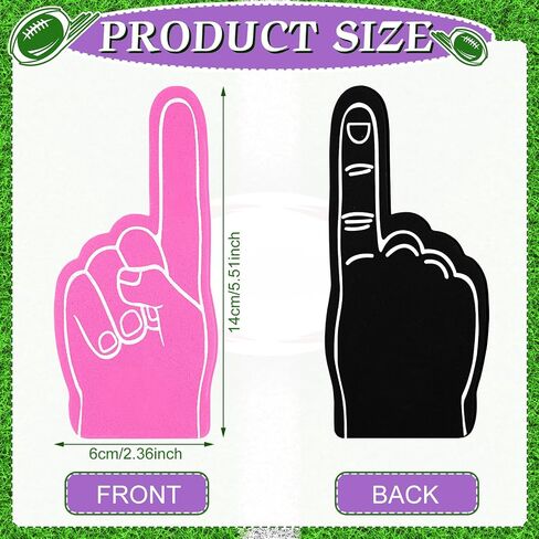 Halloscume 24 Pcs Sports Fan Foam Finger Mini Foam Fingers Hand Sport Themed Birthday Party Supplies Basketball Baseball Football Soccer Team Cheerleader Gifts Sporting Event in Kuwait
