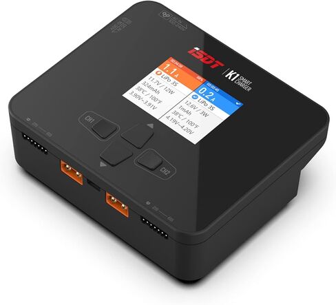 ISDT K1 RC شاحن بطارية ليبو مع توازن ثنائي القناة AC 100W DC 250Wx2 10A هواية شاحن ذكي لحياة 1-6S، Lilon، LiHv، Pb، NiMH / Cd LiPo شاحن توازن البطارية شاحن ليبو الذكي in Kuwait