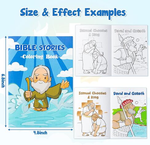 Zainpe 24Pcs Christian Bible Stories Coloring Books for Kids Bible Study Easter Theme DIY Art Drawing Book Jesus Noah's Ark Pattern Color Booklets Party Favors Supplies Birthday Gift Goodie Bag Filler in Saudi Arabia