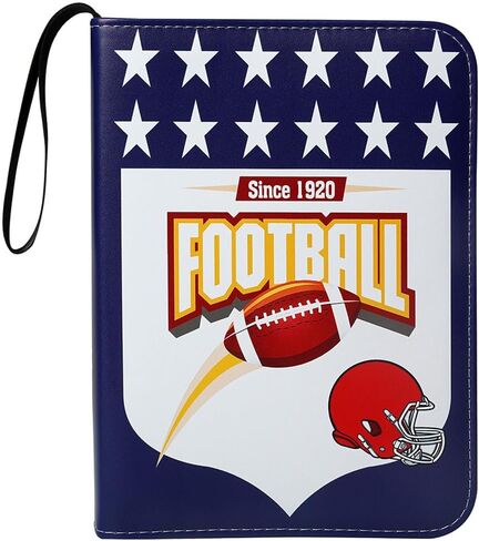 حافظة بطاقات تجارية من الجلد مع أكمام لبطاقات تجارة كرة القدم، 4 حامل ألبوم بطاقات الجيب، 400 كرة قدم TCG تحميل علوي، 3 حلقات لبطاقات البطاقات in Kuwait