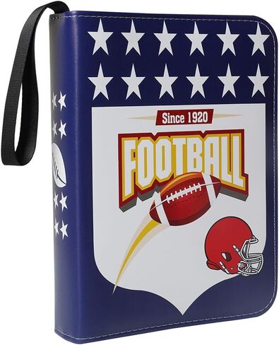 حافظة بطاقات تجارية من الجلد مع أكمام لبطاقات تجارة كرة القدم، 4 حامل ألبوم بطاقات الجيب، 400 كرة قدم TCG تحميل علوي، 3 حلقات لبطاقات البطاقات in Kuwait