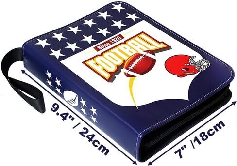 حافظة بطاقات تجارية من الجلد مع أكمام لبطاقات تجارة كرة القدم، 4 حامل ألبوم بطاقات الجيب، 400 كرة قدم TCG تحميل علوي، 3 حلقات لبطاقات البطاقات in Kuwait