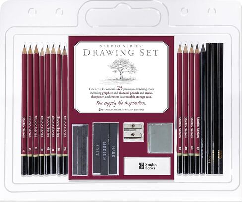 Studio Series 25-Piece Sketch & Drawing Pencil Set (Artist's Pencil & Charcoal Set) in Saudi Arabia