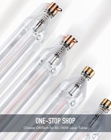 أنبوب ليزر ثاني أكسيد الكربون 80 وات من OMTech لآلة النقش والقطع بالليزر، أنبوب قطع ليزر بقطر 1250 مم 80 مم مع رأس معدني 10000 ساعة MTTF، أنبوب بديل لآلة النقش بالليزر للحجر الأكريليك الخشبي in Kuwait