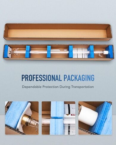 أنبوب ليزر ثاني أكسيد الكربون 80 وات من OMTech لآلة النقش والقطع بالليزر، أنبوب قطع ليزر بقطر 1250 مم 80 مم مع رأس معدني 10000 ساعة MTTF، أنبوب بديل لآلة النقش بالليزر للحجر الأكريليك الخشبي in Kuwait