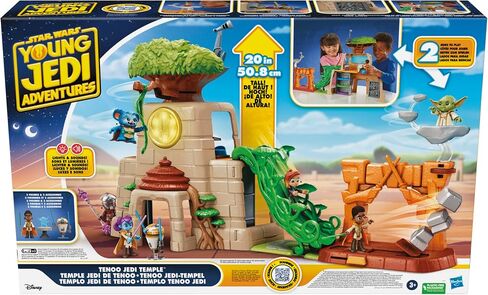 Star Wars: Young Jedi Adventures Tenoo Jedi Temple, 20-Inch-Tall Playset with Lights & Sounds, 2 Action Figures, Preschool Toys for 3 Year Old Boys & Girls & Up in Saudi Arabia