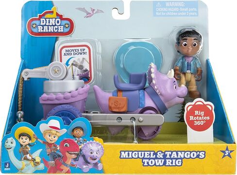 Dino Ranch Vehicle - Features Pull Back 5" Dino Blitz Chariot & 3" Dino Rancher Jon - Three Styles to Collect - Toys for Kids Featuring Your Favorite Pre-Westoric Ranchers in Saudi Arabia