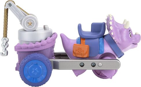 Dino Ranch Vehicle - Features Pull Back 5" Dino Blitz Chariot & 3" Dino Rancher Jon - Three Styles to Collect - Toys for Kids Featuring Your Favorite Pre-Westoric Ranchers in Saudi Arabia