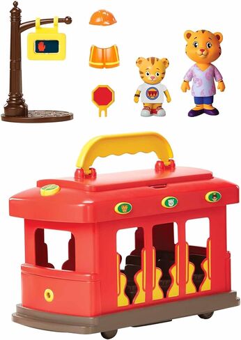 Daniel Tiger's Neighborhood Deluxe Electronic Trolley Vehicle with 2 Songs, 12 Phrases, Sounds & Light! Daniel & Mom Tiger Figures Included, For Ages 3+ in Kuwait