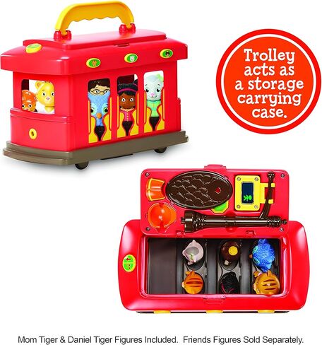 Daniel Tiger's Neighborhood Deluxe Electronic Trolley Vehicle with 2 Songs, 12 Phrases, Sounds & Light! Daniel & Mom Tiger Figures Included, For Ages 3+ in Kuwait
