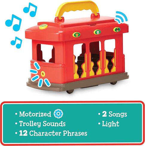 Daniel Tiger's Neighborhood Deluxe Electronic Trolley Vehicle with 2 Songs, 12 Phrases, Sounds & Light! Daniel & Mom Tiger Figures Included, For Ages 3+ in Kuwait