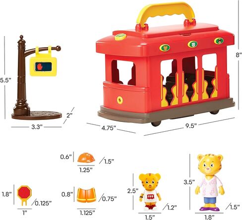 Daniel Tiger's Neighborhood Deluxe Electronic Trolley Vehicle with 2 Songs, 12 Phrases, Sounds & Light! Daniel & Mom Tiger Figures Included, For Ages 3+ in Kuwait