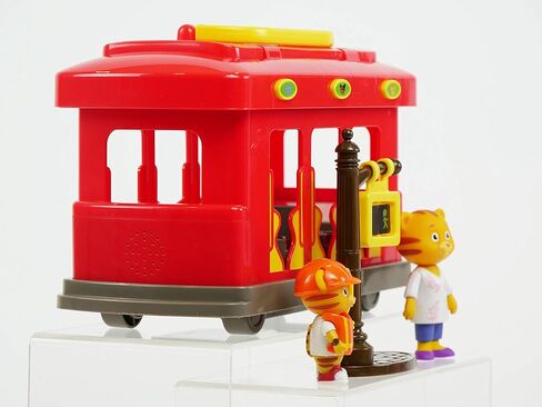 Daniel Tiger's Neighborhood Deluxe Electronic Trolley Vehicle with 2 Songs, 12 Phrases, Sounds & Light! Daniel & Mom Tiger Figures Included, For Ages 3+ in Kuwait