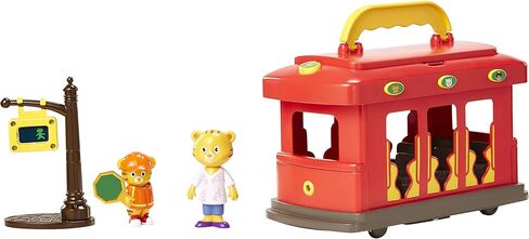 Daniel Tiger's Neighborhood Deluxe Electronic Trolley Vehicle with 2 Songs, 12 Phrases, Sounds & Light! Daniel & Mom Tiger Figures Included, For Ages 3+ in Kuwait
