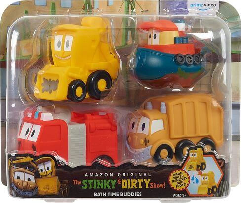 The Stinky & Dirty Show 4-inch Bath Time Buddies 4 Piece Set, Bath Toys, Pretend Play, Kids Toys for Ages 3 Up by Just Play in Saudi Arabia