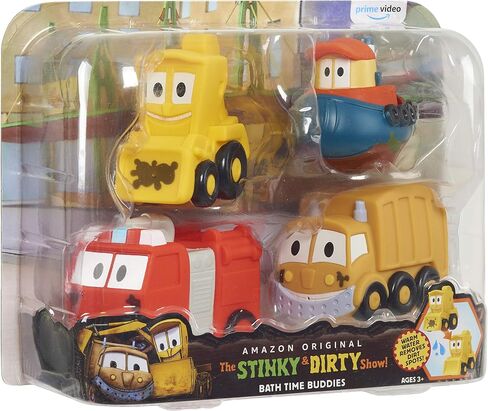 The Stinky & Dirty Show 4-inch Bath Time Buddies 4 Piece Set, Bath Toys, Pretend Play, Kids Toys for Ages 3 Up by Just Play in Saudi Arabia