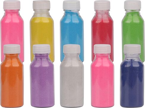 SATVIK 10 Shades of Rangoli Colors More Quantity Easy to Store Glitter Rangoli Colours Kit (No GULAL) Festival/Festive Multi Colors Powder Art Crafts Painting, Diwali Housewarming Return Gifts Items in Saudi Arabia