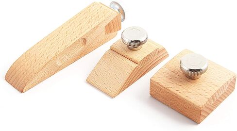 RMISODO 3 Pieces Wooden Sandpaper Block Square Bevel Wedge Sanding Block Natural Handmade Leather Edge Grinding Polishing Tool for DIY Leather Craft in Kuwait