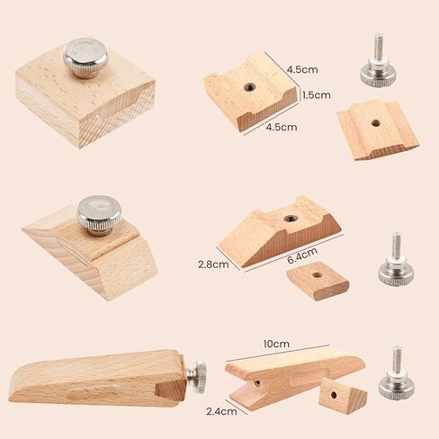 RMISODO 3 Pieces Wooden Sandpaper Block Square Bevel Wedge Sanding Block Natural Handmade Leather Edge Grinding Polishing Tool for DIY Leather Craft in Kuwait