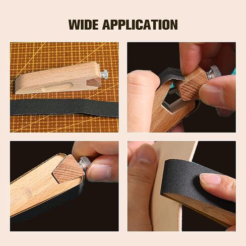 RMISODO 3 Pieces Wooden Sandpaper Block Square Bevel Wedge Sanding Block Natural Handmade Leather Edge Grinding Polishing Tool for DIY Leather Craft in Kuwait