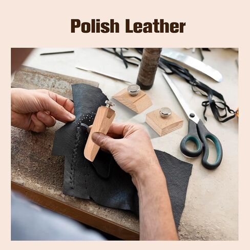 RMISODO 3 Pieces Wooden Sandpaper Block Square Bevel Wedge Sanding Block Natural Handmade Leather Edge Grinding Polishing Tool for DIY Leather Craft in Kuwait