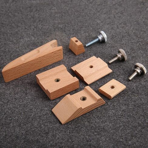 RMISODO 3 Pieces Wooden Sandpaper Block Square Bevel Wedge Sanding Block Natural Handmade Leather Edge Grinding Polishing Tool for DIY Leather Craft in Kuwait