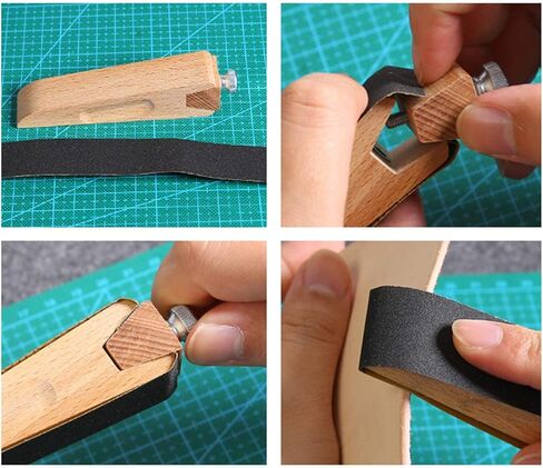 RMISODO 3 Pieces Wooden Sandpaper Block Square Bevel Wedge Sanding Block Natural Handmade Leather Edge Grinding Polishing Tool for DIY Leather Craft in Kuwait