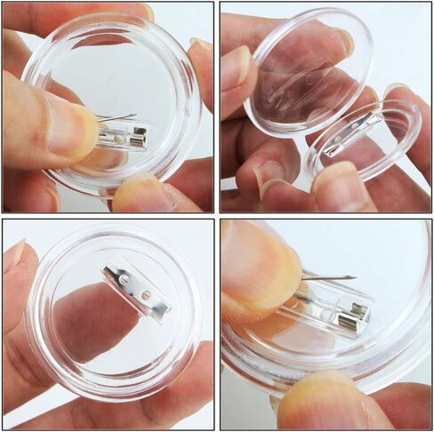 Wpxmer 55 Pack Acrylic Design Button Badge, Clear Button Pin Badges Kit for DIY Craft Supplies, 1.8 Inch in Kuwait