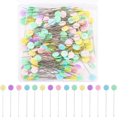 250 Pcs Flat Flower Head Sewing Pins, Quilting Pins for Sewing, Straight Pins with Flower Colored Heads for Fabric, Craft, Sewing Projects, Dressmaker, DIY Decoration in Kuwait