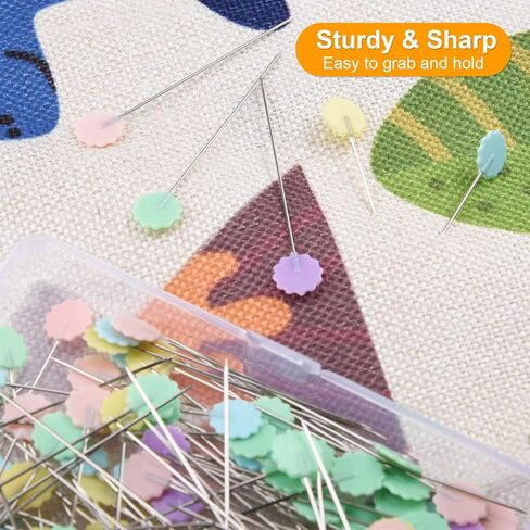 250 Pcs Flat Flower Head Sewing Pins, Quilting Pins for Sewing, Straight Pins with Flower Colored Heads for Fabric, Craft, Sewing Projects, Dressmaker, DIY Decoration in Kuwait