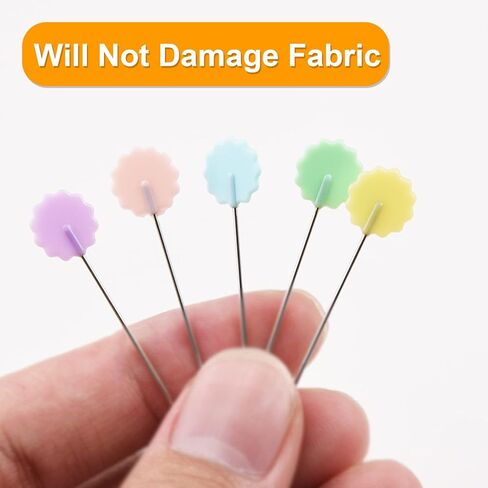 250 Pcs Flat Flower Head Sewing Pins, Quilting Pins for Sewing, Straight Pins with Flower Colored Heads for Fabric, Craft, Sewing Projects, Dressmaker, DIY Decoration in Kuwait